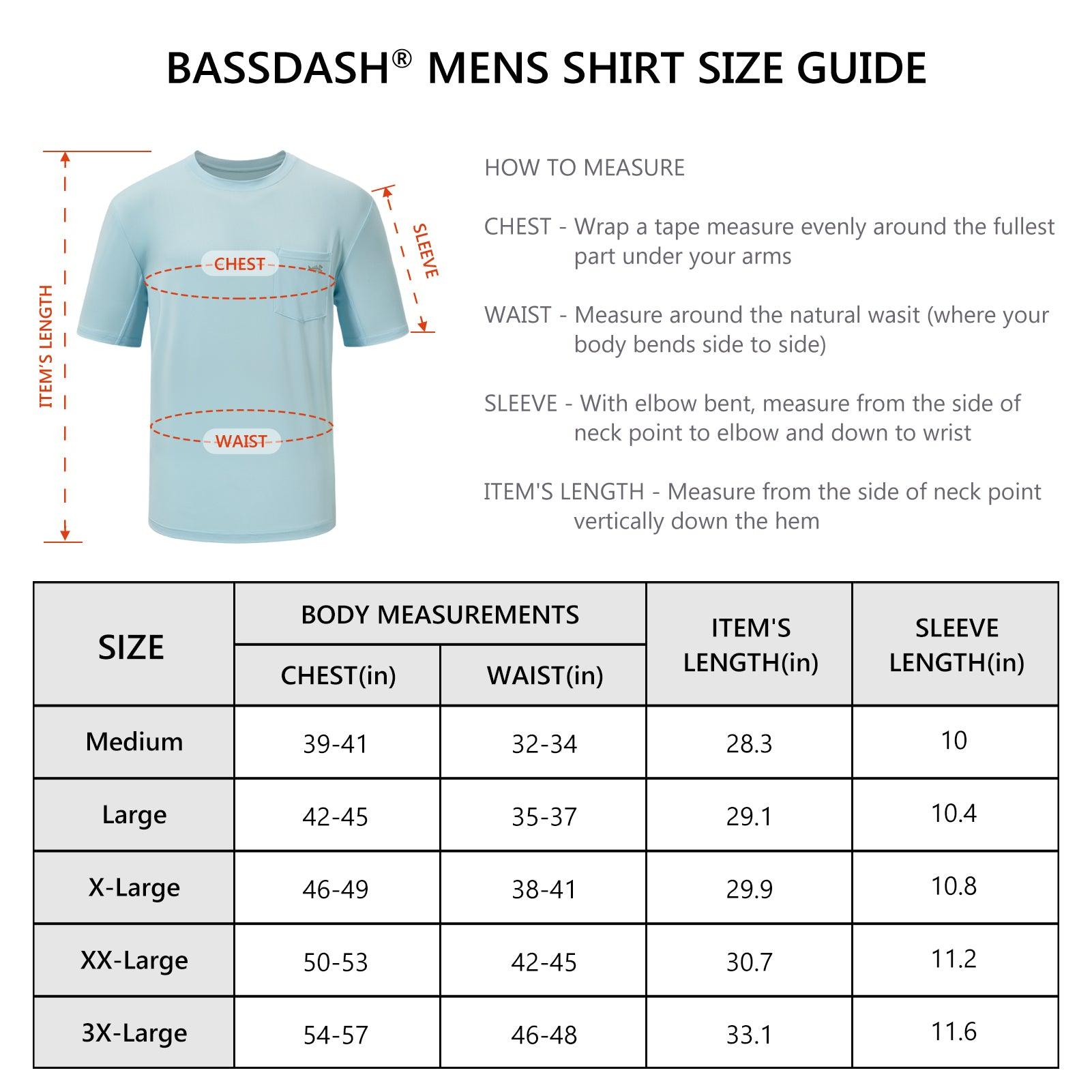 Men's UPF 50+ Short Sleeve Pocket T-Shirt FS26M - Bassdash