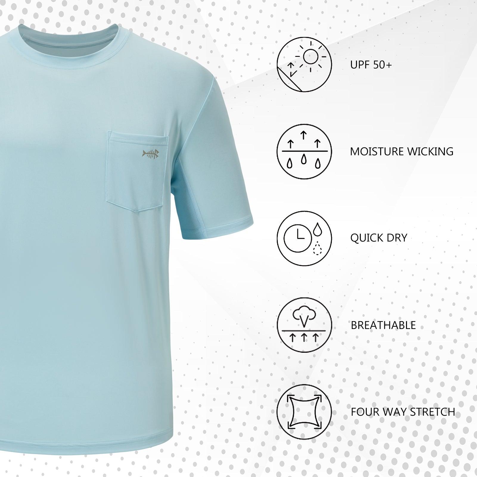 Men's UPF 50+ Short Sleeve Pocket T-Shirt FS26M - Bassdash