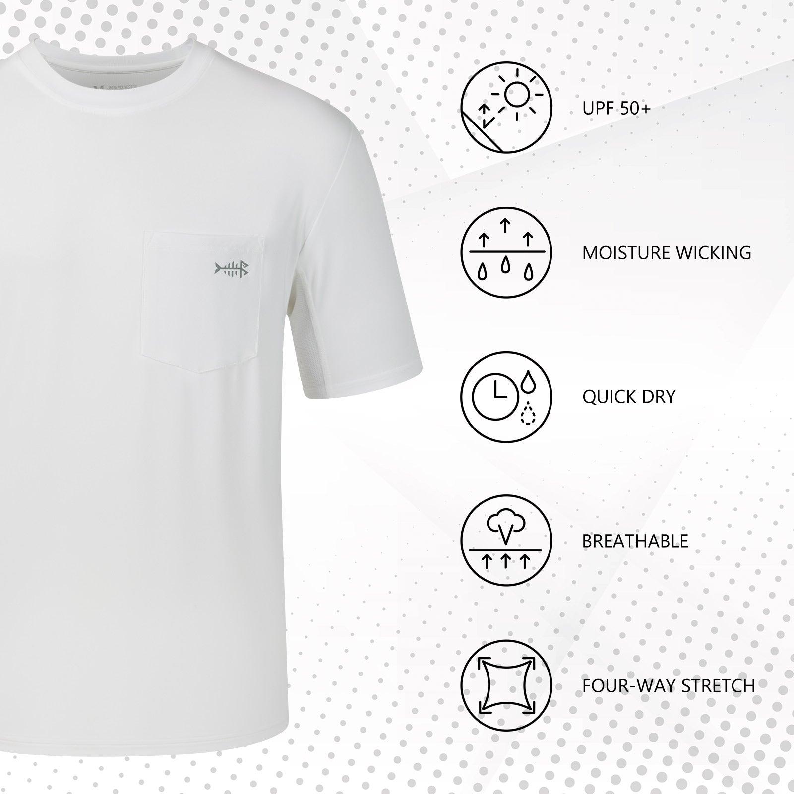 Men's UPF 50+ Short Sleeve Pocket T-Shirt FS26M - Bassdash