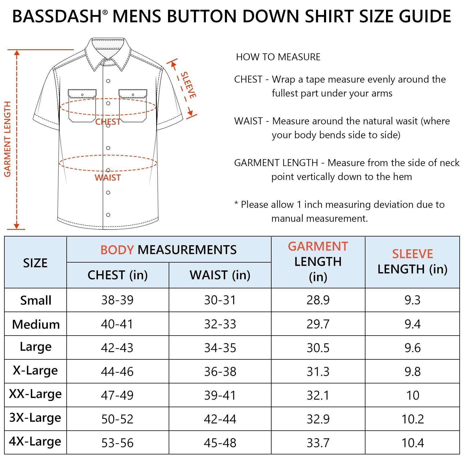Men's UPF 50+ Short Sleeve Snap Button Down Shirts - Bassdash
