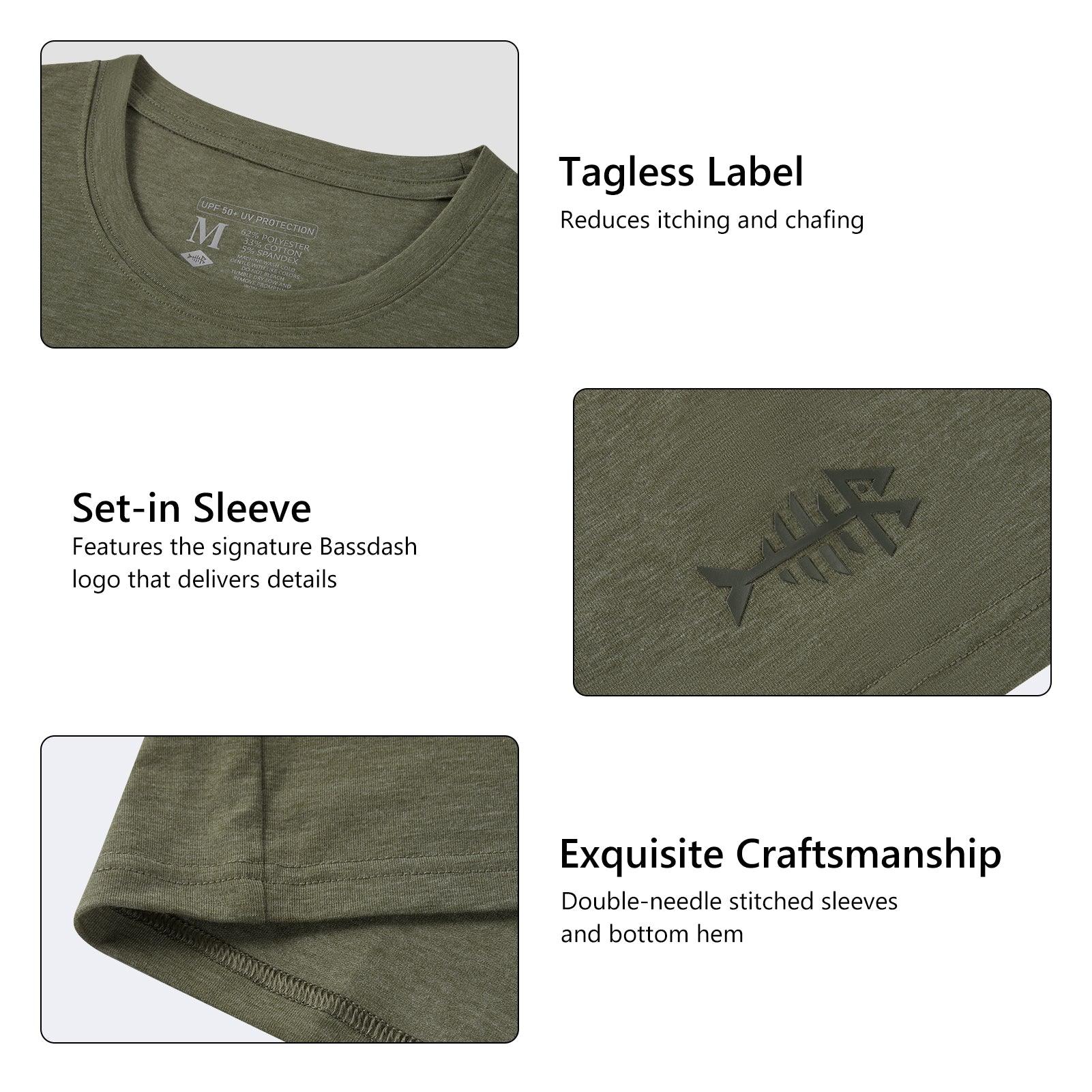 Men's UPF 50+ Cotton Blend Short Sleeve T-Shirts - Bassdash