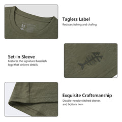 Men's UPF 50+ Cotton Blend Short Sleeve T-Shirts - Bassdash