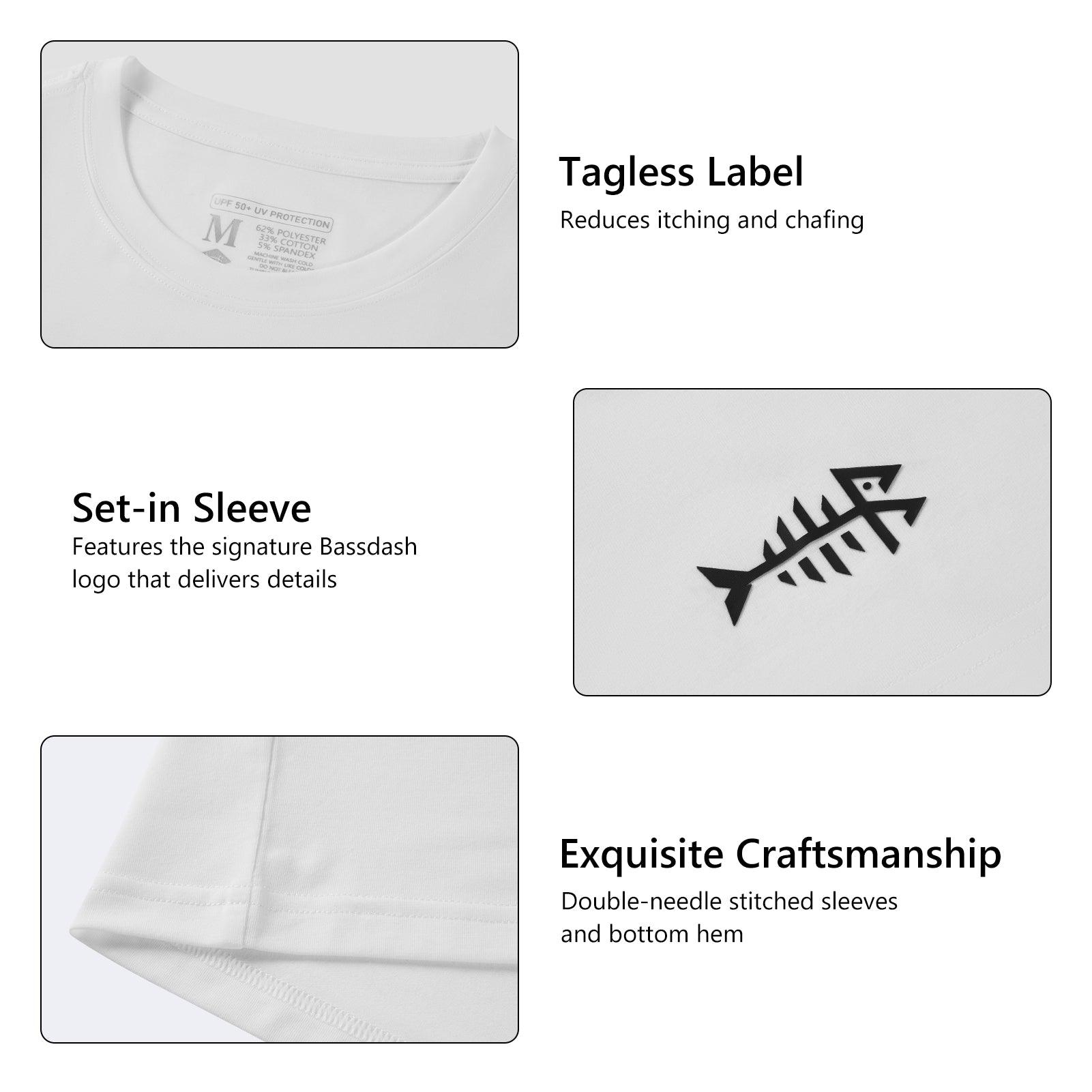 Men's UPF 50+ Cotton Blend Short Sleeve T-Shirts - Bassdash