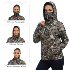 BASSDASH Women’s Fleece Hoodie with Neck Gaiter