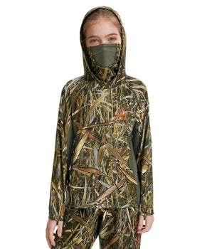 Youth UPF 50+ Hunting Hoodie Shirt with Neck Gaiter FS02Y