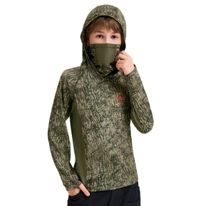 Youth UPF 50+ Hunting Hoodie Shirt with Neck Gaiter FS02Y
