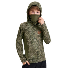 Youth UPF 50+ Hunting Hoodie Shirt with Neck Gaiter FS02Y