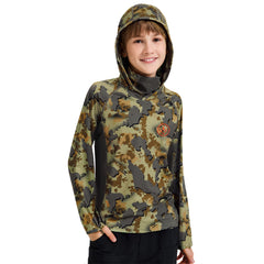 Youth UPF 50+ Hunting Hoodie Shirt with Neck Gaiter FS02Y