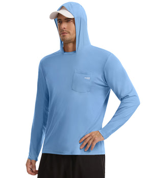 M’s UPF 50+ Long Sleeve Fishing Hoodie Shirts with Pocket FS34M