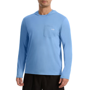 M’s UPF 50+ Long Sleeve Fishing Hoodie Shirts with Pocket FS34M