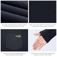 M’s UPF 50+ Long Sleeve Fishing Hoodie Shirts with Pocket FS34M