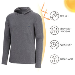 M’s UPF 50+ Long Sleeve Fishing Hoodie Shirts with Pocket FS34M