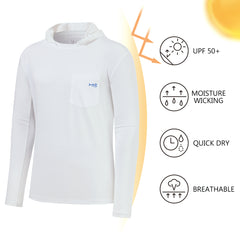 M’s UPF 50+ Long Sleeve Fishing Hoodie Shirts with Pocket FS34M
