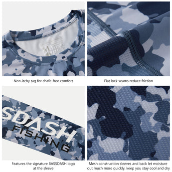 camo fishing shirt long sleeve Blue Camo