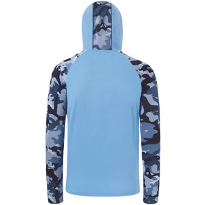 M’s UPF 50+ Camo Sleeve Hoodie Shirt with Neck Gaiter