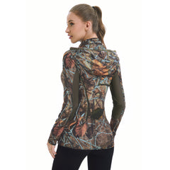 Women’s UPF 50+ Camo Hoodie Shirt with Neck Gaiter FS03W