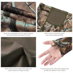 Women’s UPF 50+ Camo Hoodie Shirt with Neck Gaiter FS03W