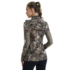 Women’s UPF 50+ Camo Hoodie Shirt with Neck Gaiter FS03W