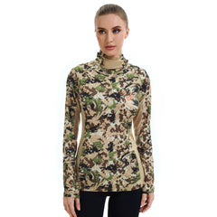 Women’s UPF 50+ Camo Hoodie Shirt with Neck Gaiter FS03W
