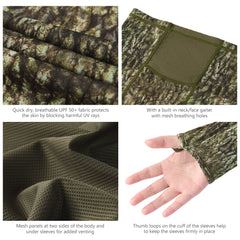 Women’s UPF 50+ Camo Hoodie Shirt with Neck Gaiter FS03W