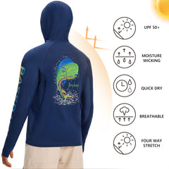 Men’s UPF 50+ Graphic Hoodie with Mask FS47M