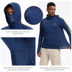 Men’s UPF 50+ Graphic Hoodie with Mask FS47M