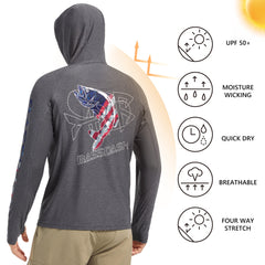 Men’s UPF 50+ Graphic Hoodie with Mask FS47M