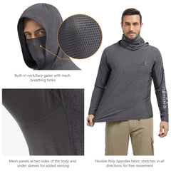 Men’s UPF 50+ Graphic Hoodie with Mask FS47M