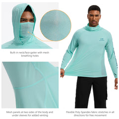 Men’s UPF 50+ Graphic Hoodie with Mask FS47M