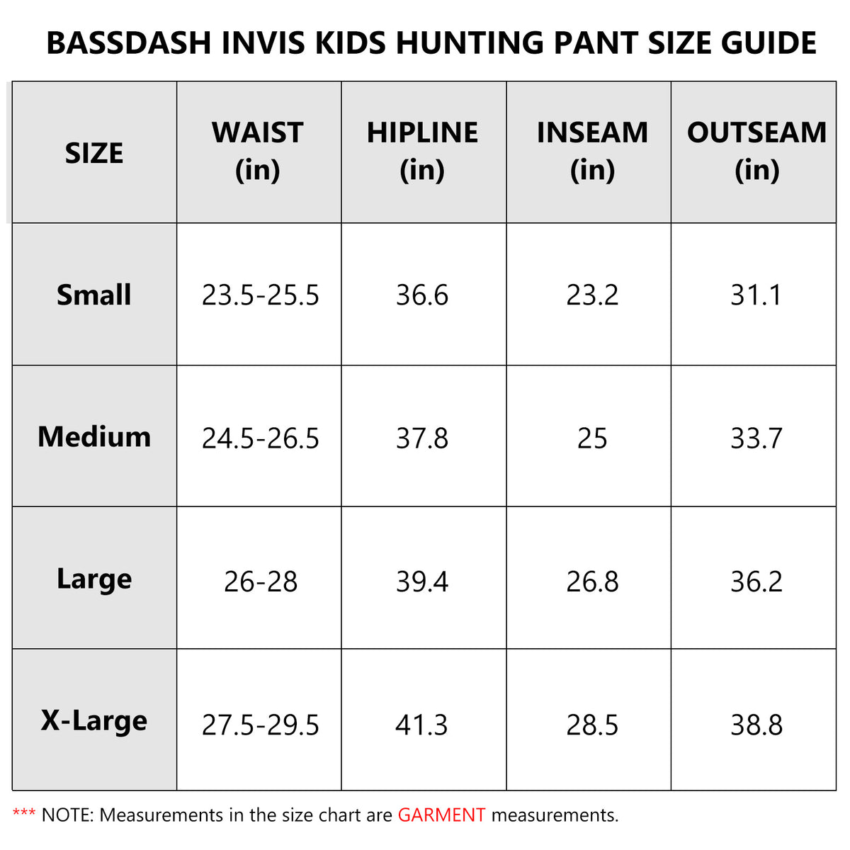 Size Chart