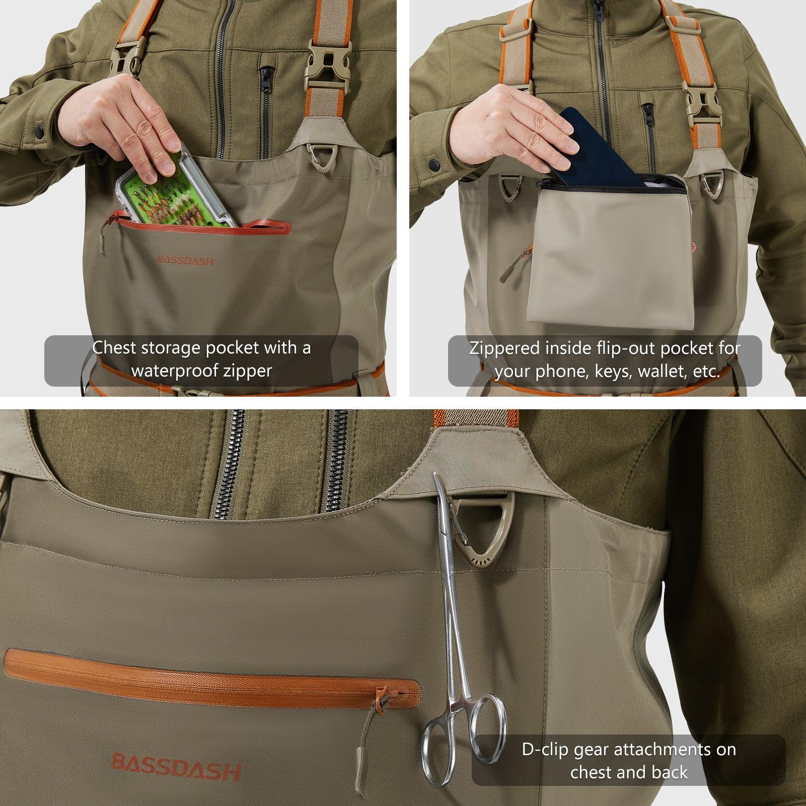 IMMERSE Men’s Tan/Dun Chest Breathable Waders Stocking Foot - Bassdash
