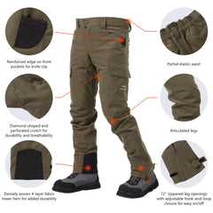 WALKER Breathable Waterproof Hunting Pants for men Pure Color