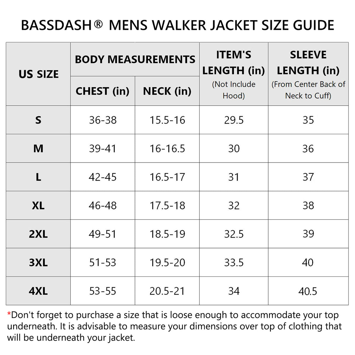 Size Chart