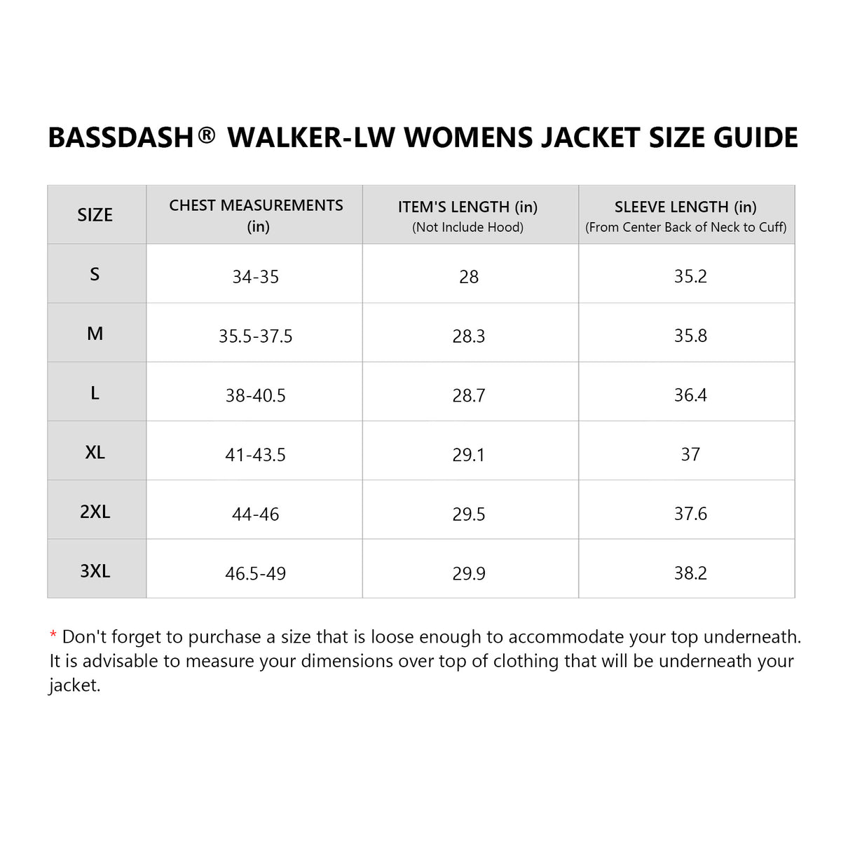 Size Chart