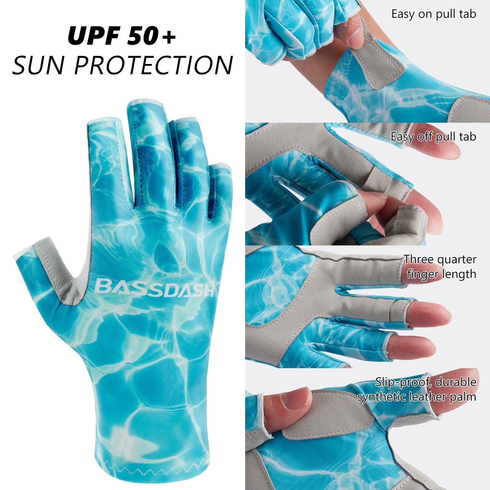 Fingerless Fishing Gloves, Certified Sun Protection UPF50+ Block, Kayak,  Hiking, Paddling, Sailing, Rowing, Driving, Protect Hands from Sun Damage