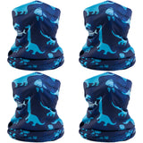 Kids’ Sun Protection Cartoon Print Neck Gaiter 4pcs/pack