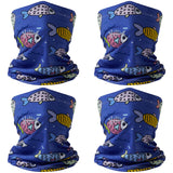 Kids’ Sun Protection Cartoon Print Neck Gaiter 4pcs/pack