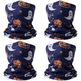 Kids’ Sun Protection Cartoon Print Neck Gaiter 4pcs/pack