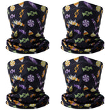 Kids’ Sun Protection Cartoon Print Neck Gaiter 4pcs/pack