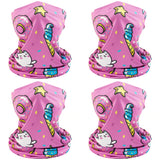 Kids’ Sun Protection Cartoon Print Neck Gaiter 4pcs/pack