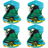 Kids’ Sun Protection Cartoon Print Neck Gaiter 4pcs/pack