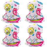 Kids’ Sun Protection Cartoon Print Neck Gaiter 4pcs/pack