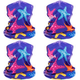 Kids’ Sun Protection Cartoon Print Neck Gaiter 4pcs/pack