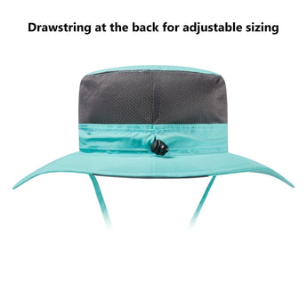 Unisex UPF 50+ Wide Brim Bucket Hat with Detachable Neck Flap FH02 - Bassdash