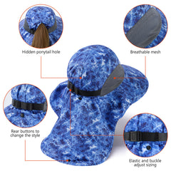 Unisex UPF 50+ Water Resistant Sun Hat with Neck Flap FH06