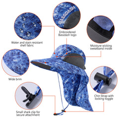 Unisex UPF 50+ Water Resistant Sun Hat with Neck Flap FH06