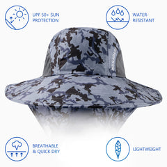 Unisex UPF 50+ Water Resistant Sun Hat with Neck Flap FH06
