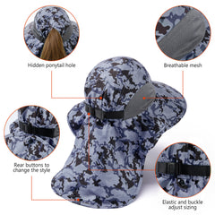 Unisex UPF 50+ Water Resistant Sun Hat with Neck Flap FH06
