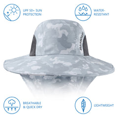 Unisex UPF 50+ Water Resistant Sun Hat with Neck Flap FH06