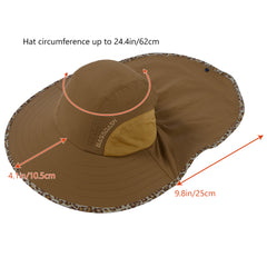 Unisex UPF 50+ Water Resistant Sun Hat with Neck Flap FH06
